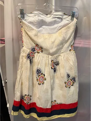Strapless Floral Print Cotton Dress M/M thumbnail 3