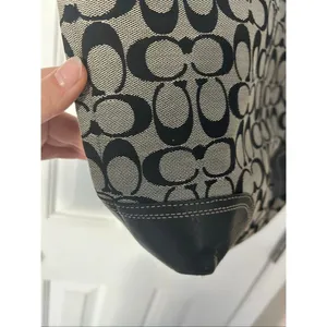 Coach Vintage Hampton F13973 Handbag Signature Jacquard & Leather Gray/Black thumbnail 6