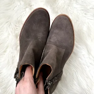 Alberto Fermani Capricia Suede Ankle Bootie Sz 8 Brown thumbnail 4