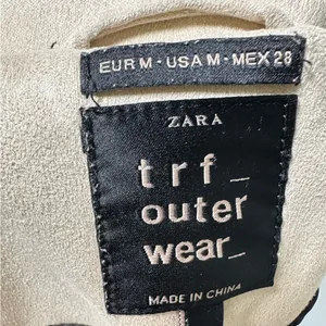 Zara Cream faux suede Biker Jacket thumbnail 9