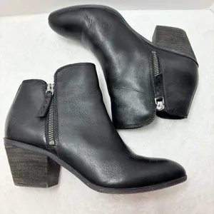 Frye Black Leather Ankle Booties with Zipper‎ Size 7M thumbnail 10