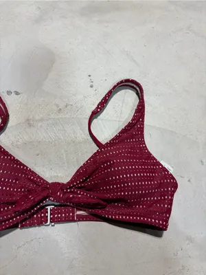 Abercrombie & fitch Burgundy Knot-Front bikini swim top XS thumbnail 5
