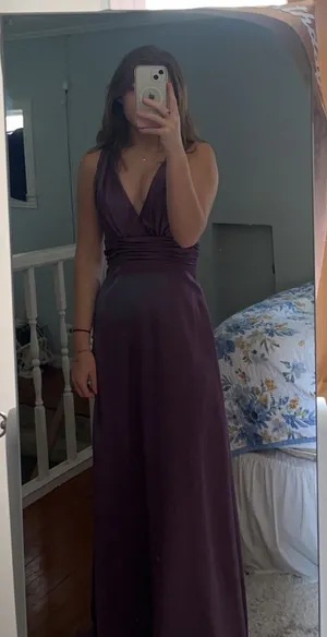 Azazie Dress Bridesmaid Plum thumbnail 1
