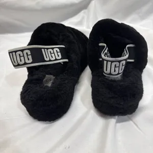 UGG Fluff Yeah Slide Womens 8 Sheepskin Slip On Slide Slippers Black Cozy thumbnail 7