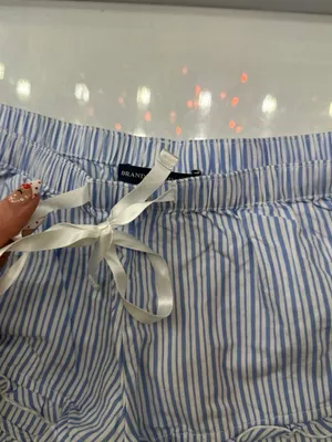 Brandy Melville Blue And White Striped Pajama Shorts W (Ready To Ship) thumbnail 3