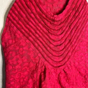 Free People Vibrant Red Textured Tank Top thumbnail 2
