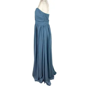 Lulus Endless Glamour Slate Blue Strapless Maxi Dress XL – Pleated Wedding Guest thumbnail 11