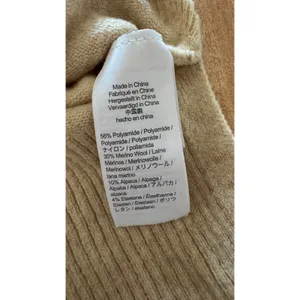 J.Crew Womens XS Beige Merino‎ Wool Alpaca Blend Turtleneck Sweater Side Slit thumbnail 4