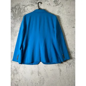Ann Taylor The Hutton Blazer Twill Santorini 18 Blue One Button Blazer Career thumbnail 3
