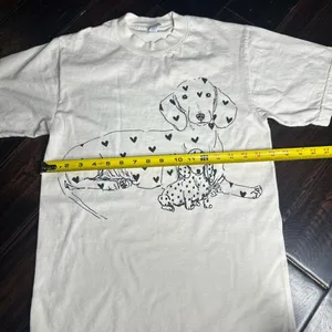 Crewneck t-shirt 100% cotton casual dog & pup boho indie cute short sleeve thumbnail 3