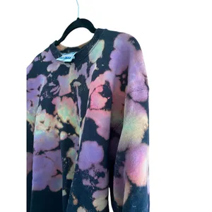 Hanes Ultimate Cotton Black Tie Dye Crewneck Sweatshirt Size Medium thumbnail 2