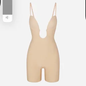 Skims Deep Plunge Shapewear Mid Thigh Bodysuit in Sand Size S thumbnail 5
