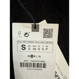 Zara Tweed Tailored Blazer Women Size S Black Double Breasted Gold Button NWT thumbnail 6