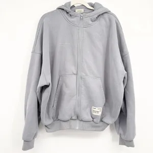 Comfrt Unisex Affirmation Collection Vol 9 Oversized Zip Up Hoodie XS Slate Blue thumbnail 2