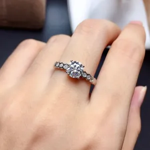 Women’s Adjustable 1 CT Cubic Zirconia CZ Diamond Wedding Ring thumbnail 2