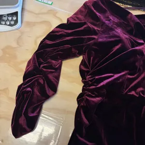 Revelry‎ Burgundy Velvet Cowl Back Maxi Dress Long Sleeve Ruched Formal Gown 18 thumbnail 6