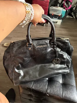 Michael Kors Black Leather Tote Satchel thumbnail 10