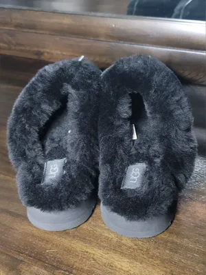 UGG Disquette Black Suede Platform Slippers Mules Size 9 thumbnail 2
