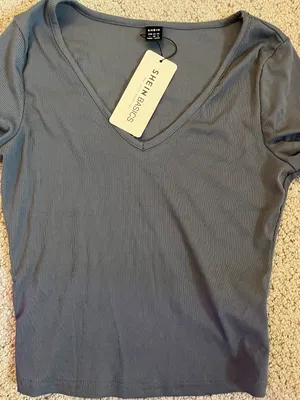 Plain tee shirt Gray Size M thumbnail 1
