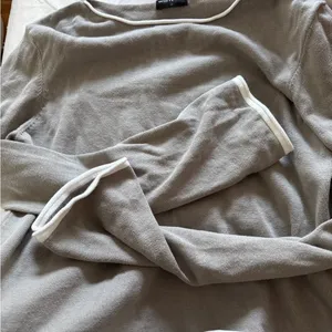 White Fox Gray Long Sleeve Top with White Trim thumbnail 1
