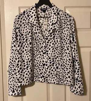 NWT Express Dalmatian spotted button down blouse thumbnail 1