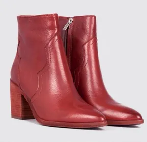 Frye Flynn Inside Zip Short Boots Red Clay Leather Western Festival Boho Size 7 thumbnail 1