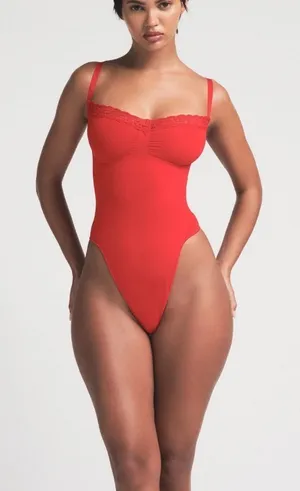 Skims Seamless Sculpt Lace Thong Bodysuit thumbnail 1