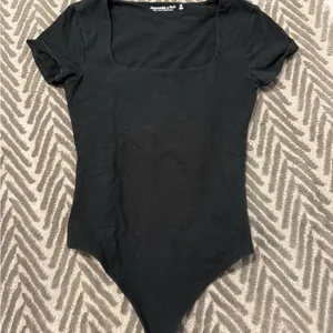 Abercrombie & Fitch Black Scoop Neck Bodysuit - Soft A&F Collection thumbnail 2