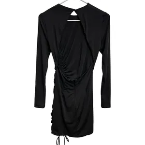 White Fox Black Ruched Mini Dress‎ Bodycon Open Back Club Date Night Size M thumbnail 2