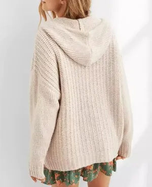 Aerie Chunky Street Knit Hoodie Pullover thumbnail 2