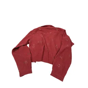 Woolrich Cropped Corduroy Jacket Embroidered Red Y2K Indie‎ Cottagecore M thumbnail 6