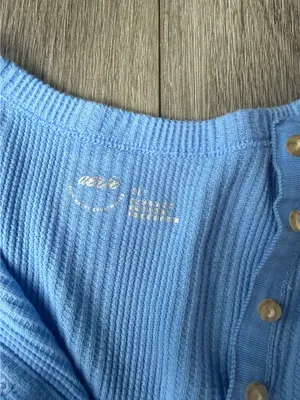 Aerie button up Waffle Henley Long Sleeve thumbnail 2