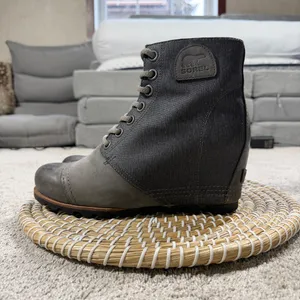 Sorel Women’s PDX Lexie Wedge Lace-Up Ankle Boots Bootie in Gray Quarry 10 thumbnail 3