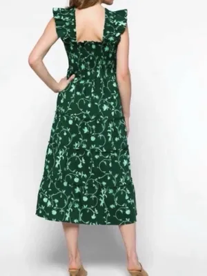 Hill House Home The Akilah Nap Dress Green Botanical Size XS thumbnail 2