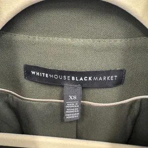 White House Black Market Olive Green Longline Military‎ Jacket Gold Buttons XS thumbnail 7