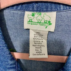 The Quacker Factory Vintage Strawberry Embroidered Denim Full Zip Jacket XL thumbnail 2