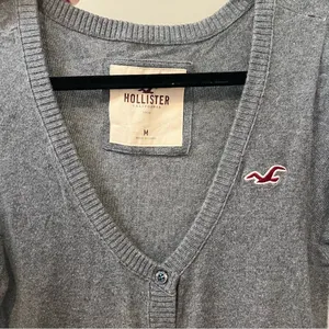 Hollister Y2K Gray Long Cardigan thumbnail 4