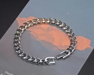 Titanium Steel Link Chain Bracelet for Men Women,Personality Punk Hip Hop Bracelet thumbnail 1