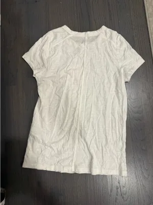 Banana Republic White Cozy Slub T-Shirt thumbnail 3