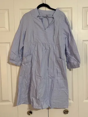 Light blue linen-style* dress thumbnail 1