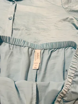Auden Sleepwear Blue Satin Pajama Set Size M thumbnail 3