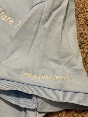 State Farm work shirt ladies women Small 6-8 polo collared Catastrophe Services Lands End brand. Cotton. Used. Small stain on the back shown in photos. thumbnail 6