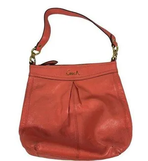 Coach Ashley Womens Leather Shoulder Bag In Red With Gold Accents thumbnail 1