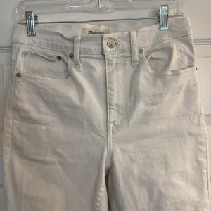 Madewell High-Rise‎ Slim Boy Jean Sz 26 White (Actual 28x28) Festival Western thumbnail 3