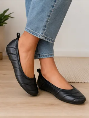 Free People Leather Slip On Ballet Flats Black Women’s Size 10 Round Toe thumbnail 9