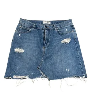 We The Free Free People Skirt Womens Size 29 Blue Denim Mini Distressed thumbnail 2
