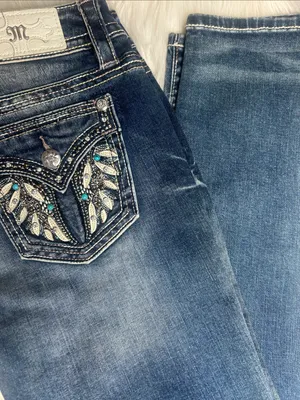 Miss Me Jeans Women's Size 30 Hailey Skinny Jeans Embellished Embroidered Bling thumbnail 7