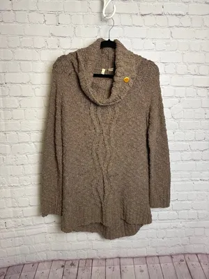 Moth Anthropologie cowl neck brown knitted sweater boho western small thumbnail 2