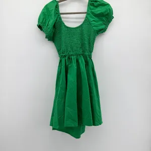 Altar'd State Kemlyn Green Smocked Puff Sleeve Tie Back Mini Dress Small thumbnail 2