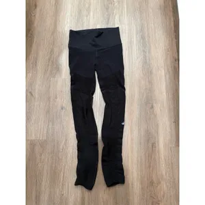 Alo Yoga Womens Black Moto High Waist Ribbed Mesh Inset Leggings Size Medium thumbnail 3